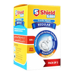 Shield Evenflo Nipple Regular 6M 2Pc Pack