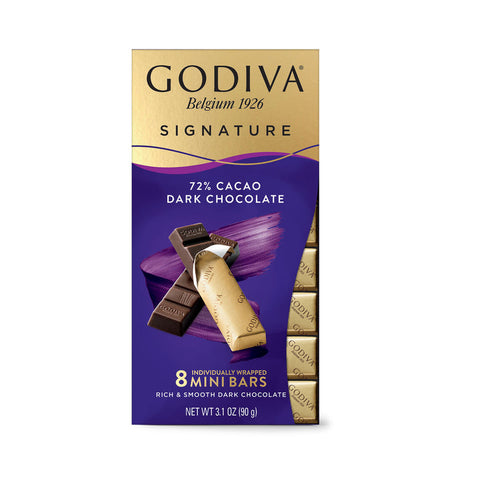 Godiva Belgium Signature 72% Cacao Dark Chocolate Mini Bars 90g