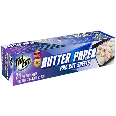 Tid Eaz Butter Paper Pre Cut Sheets 9/12cm 36 pcs