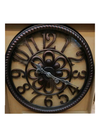 Wood Crafted Round Wall Clock