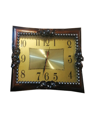 Power Wooden Dark Brown Clock