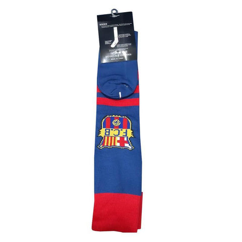 FCB Football Soccer Long Socks Navy/Red