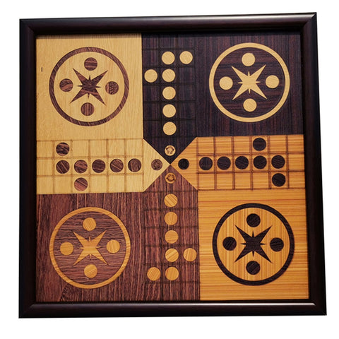 Laser Cut & Engraved Wood Patch Playing Ludo Gift Set For Unisex 16x16 Inch