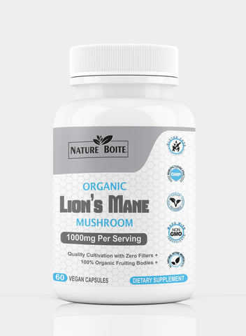 Organic Lions Mane Mushroom 1000Mg 60 Veg Capsules