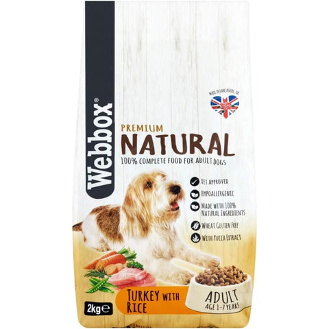 Webbox Natural Adult 1-7 Year Turkey With Wholerains 2KG