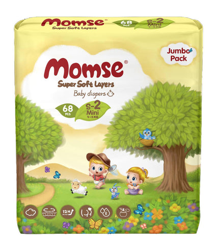 Momse Jumbo Small Diapers 68 Pcs