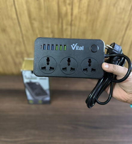 Vital 6 USB And 3 Power Socket Extension Lead