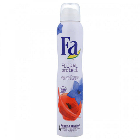 Fa Body Spray Floral Protect Poppy & Bluebell 200Ml